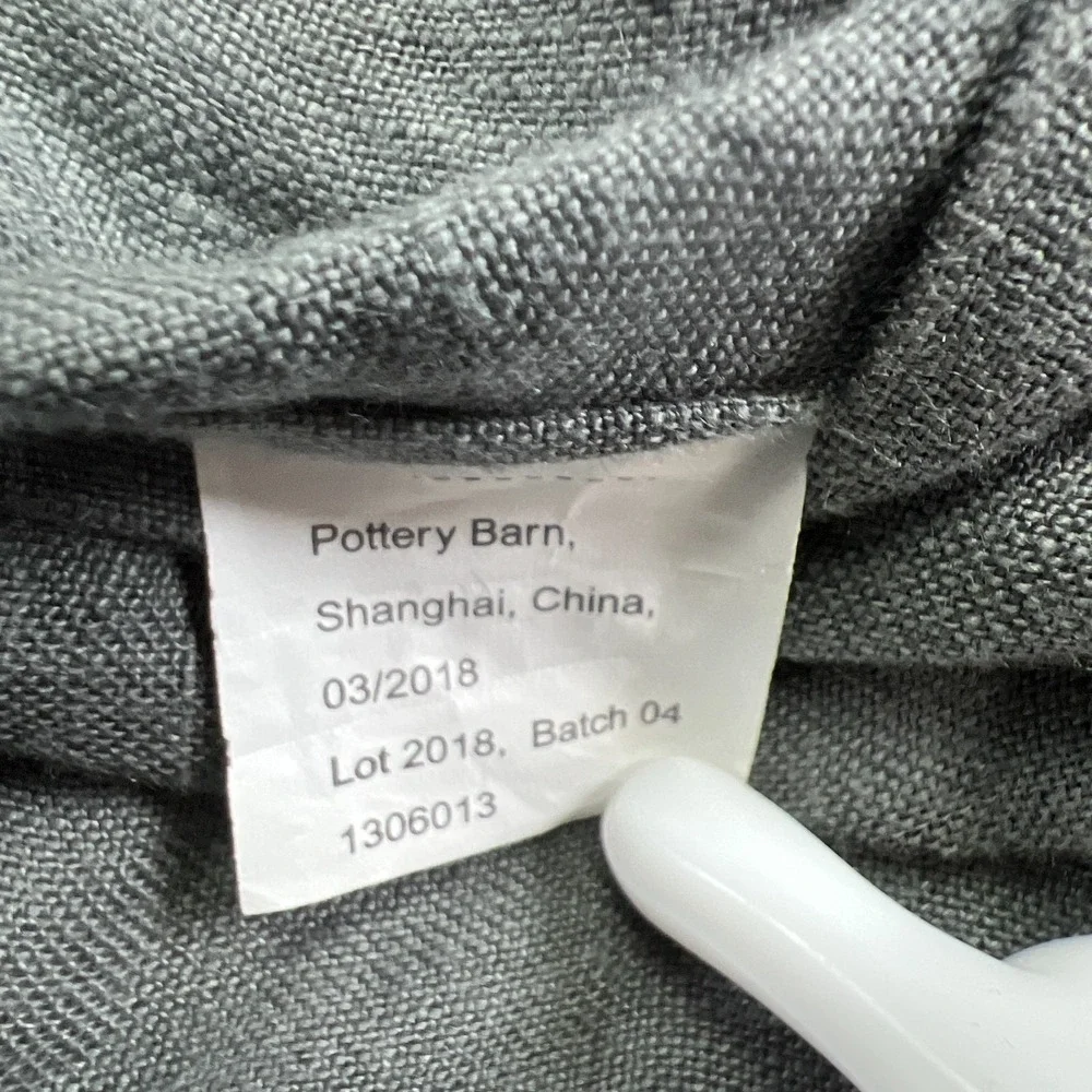 Pottery Barn Euro Pillow Shams Gray Diamond Quilted Bedding Decor (27